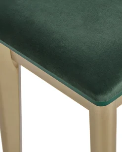 Toucador Com 4 Gavetas E Banco Verde Esmeralda E Dourado Fedry