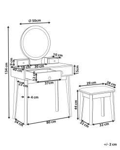 Toucador Com 4 Gavetas E Banco Verde Esmeralda E Dourado Fedry