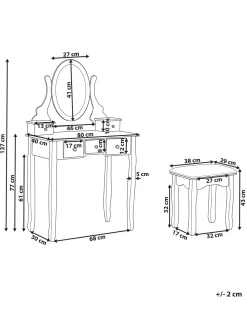 Toucador Com 5 Gavetas E Banco Branco Galaxie