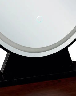 Toucador Com 2 Gavetas E Banco Cor De Madeira Escura E Preto Loix