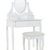 Toucador Com 3 Gavetas E Banco Branco Astre