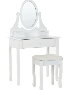 Toucador Com 3 Gavetas E Banco Branco Astre