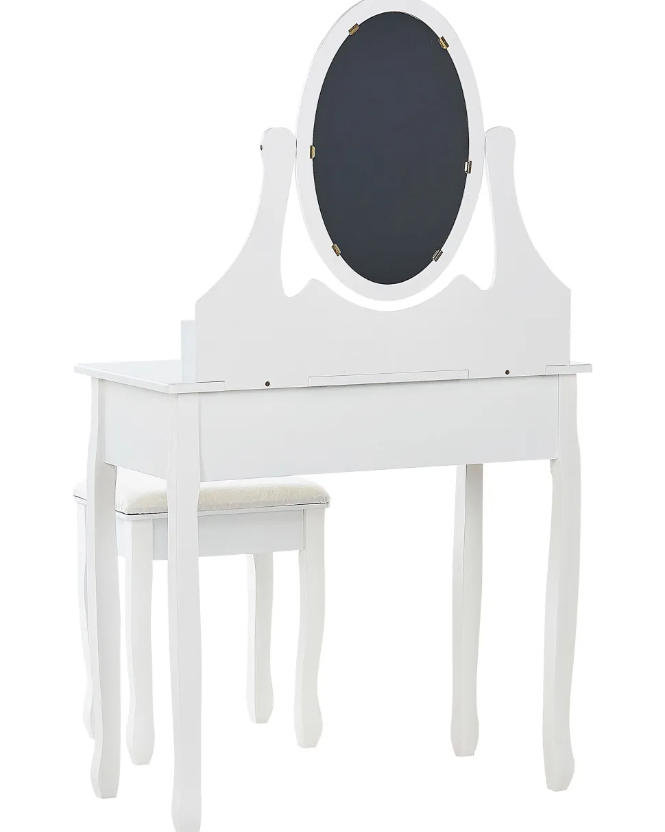 Toucador Com 3 Gavetas E Banco Branco Astre