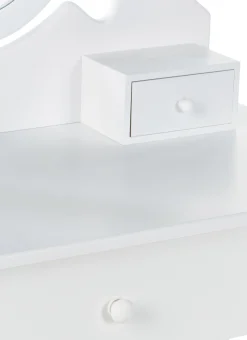 Toucador Com 3 Gavetas E Banco Branco Astre