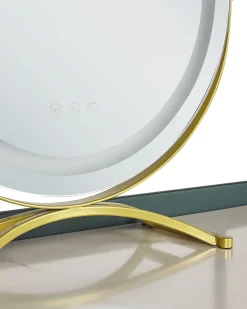 Toucador Com 2 Gavetas E Pufe Verde Escuro E Dourado Vinax