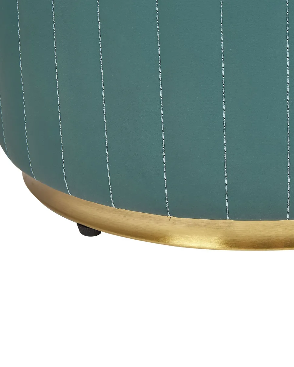 Toucador Com 2 Gavetas E Pufe Verde Escuro E Dourado Vinax