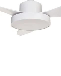 Ventoinha De Teto Branca Com Luz Led Banderas