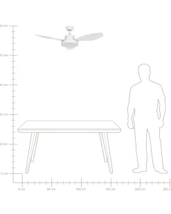 Ventoinha De Teto Branca Com Luz Led Banderas