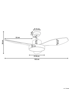 Ventoinha De Teto Branca Com Luz Led Banderas