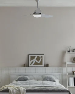 Ventoinha De Teto Branca Com Luz Led Toplica