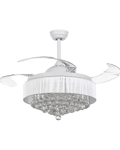 Ventoinha De Teto Branca Com Luz Led Peel