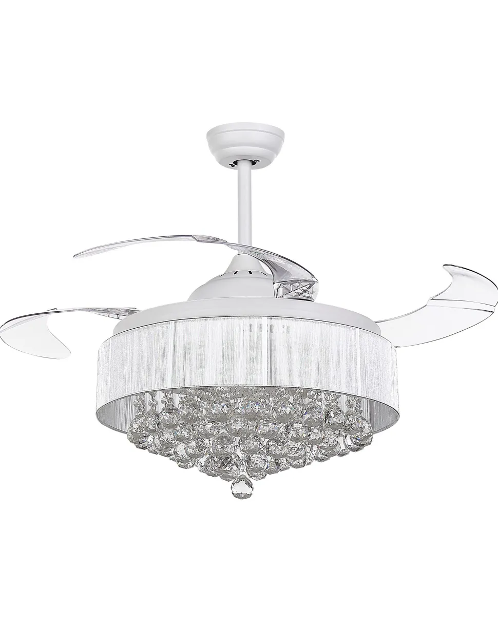 Ventoinha De Teto Branca Com Luz Led Peel