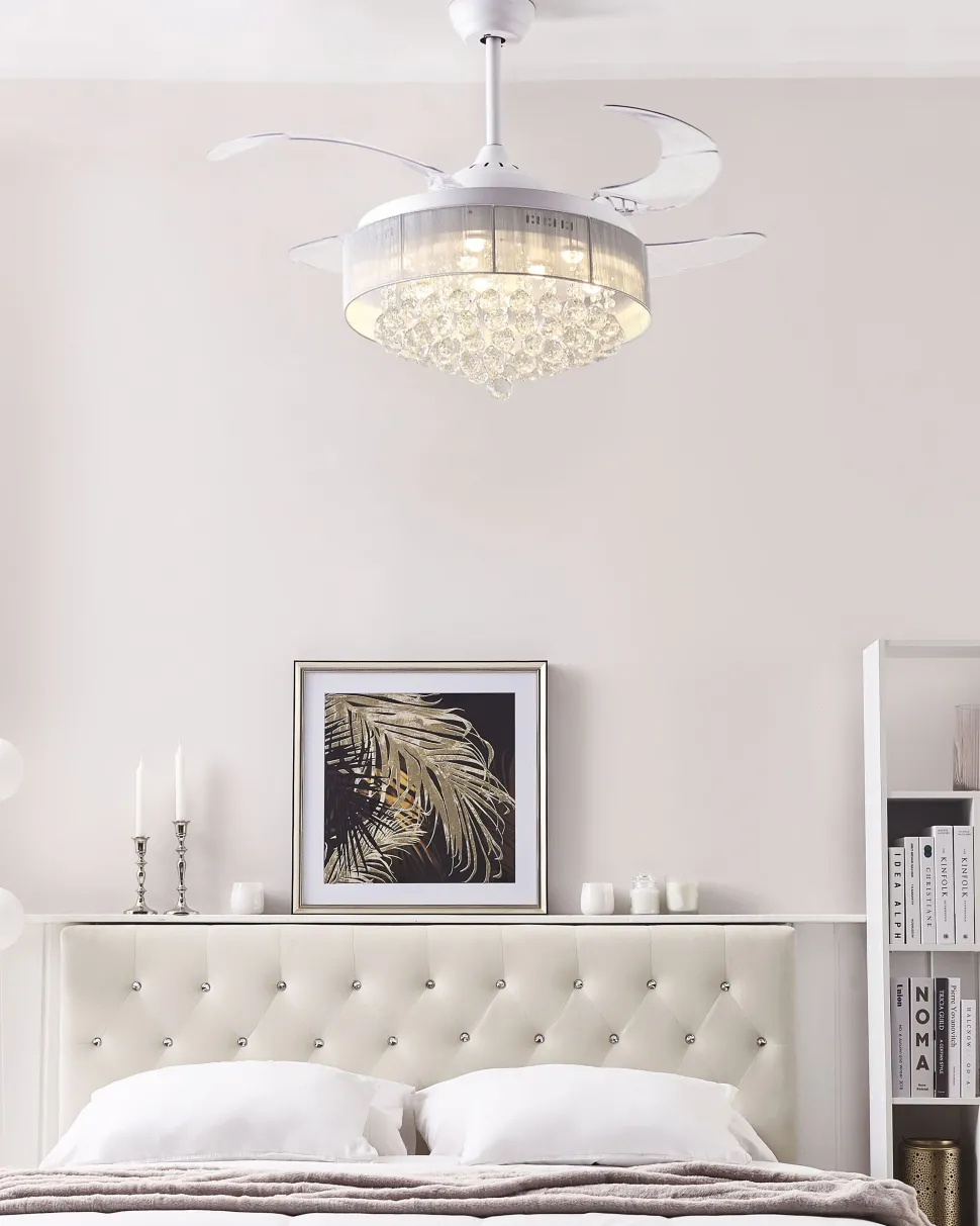 Ventoinha De Teto Branca Com Luz Led Peel