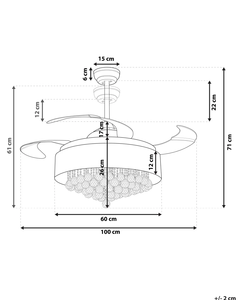 Ventoinha De Teto Branca Com Luz Led Peel
