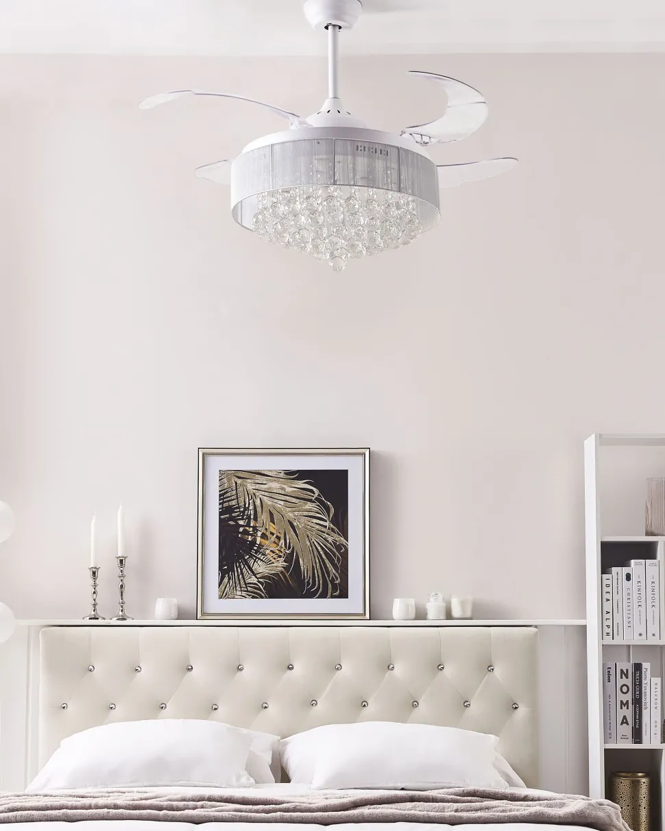 Ventoinha De Teto Branca Com Luz Led Peel