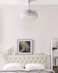 Ventoinha De Teto Branca Com Luz Led Peel