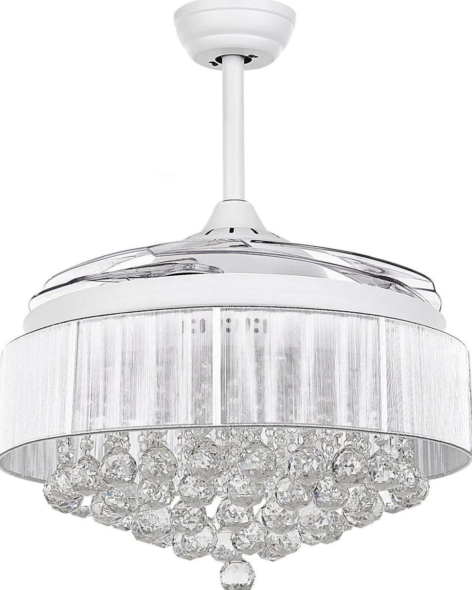 Ventoinha De Teto Branca Com Luz Led Peel