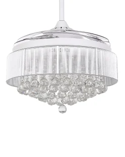 Ventoinha De Teto Branca Com Luz Led Peel