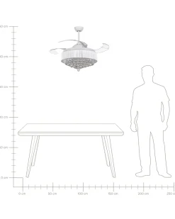 Ventoinha De Teto Branca Com Luz Led Peel