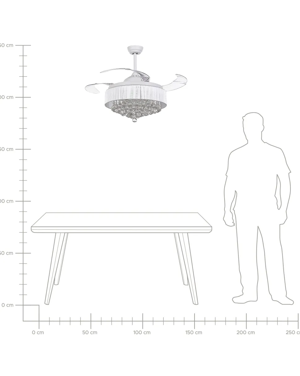 Ventoinha De Teto Branca Com Luz Led Peel