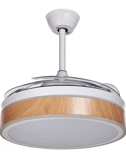 Ventoinha De Teto Branca Com Pas Retrateis E Iluminação Fremont