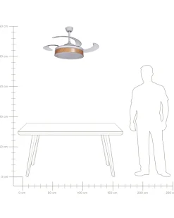 Ventoinha De Teto Branca Com Pas Retrateis E Iluminação Fremont