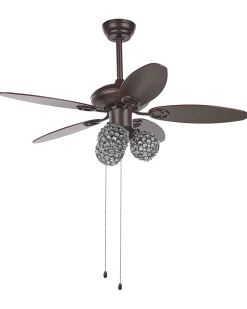 Ventoinha De Teto Castanha Com Luz Heilong