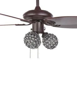 Ventoinha De Teto Castanha Com Luz Heilong