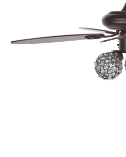 Ventoinha De Teto Castanha Com Luz Heilong