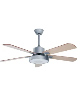 Ventoinha De Teto Cinzenta E Castanha Clara Com Luz Hobble