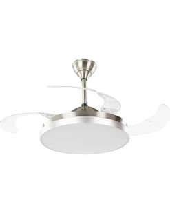 Ventoinha De Teto Com Luz Em Prateado Ibar