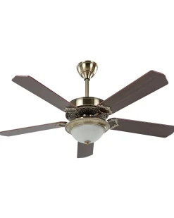 Ventoinha De Teto Dourada Com Luz Led Begej