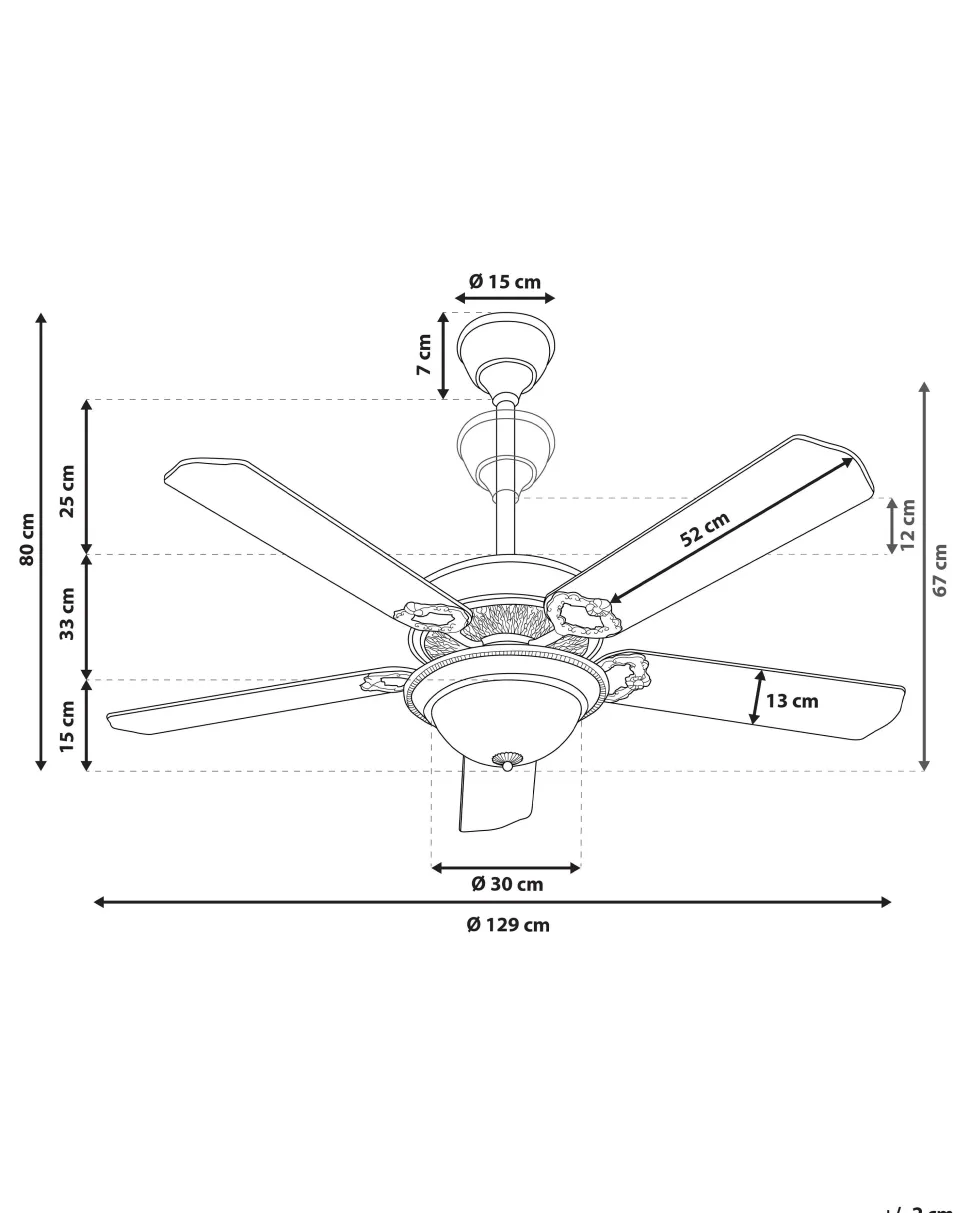 Ventoinha De Teto Dourada Com Luz Led Begej