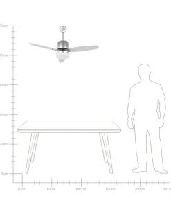 Ventoinha De Teto Prateada Com Luz Led Mlava