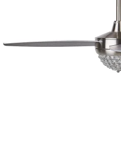 Ventoinha De Teto Prateada E Cinzenta Com Luz Led Zarqa