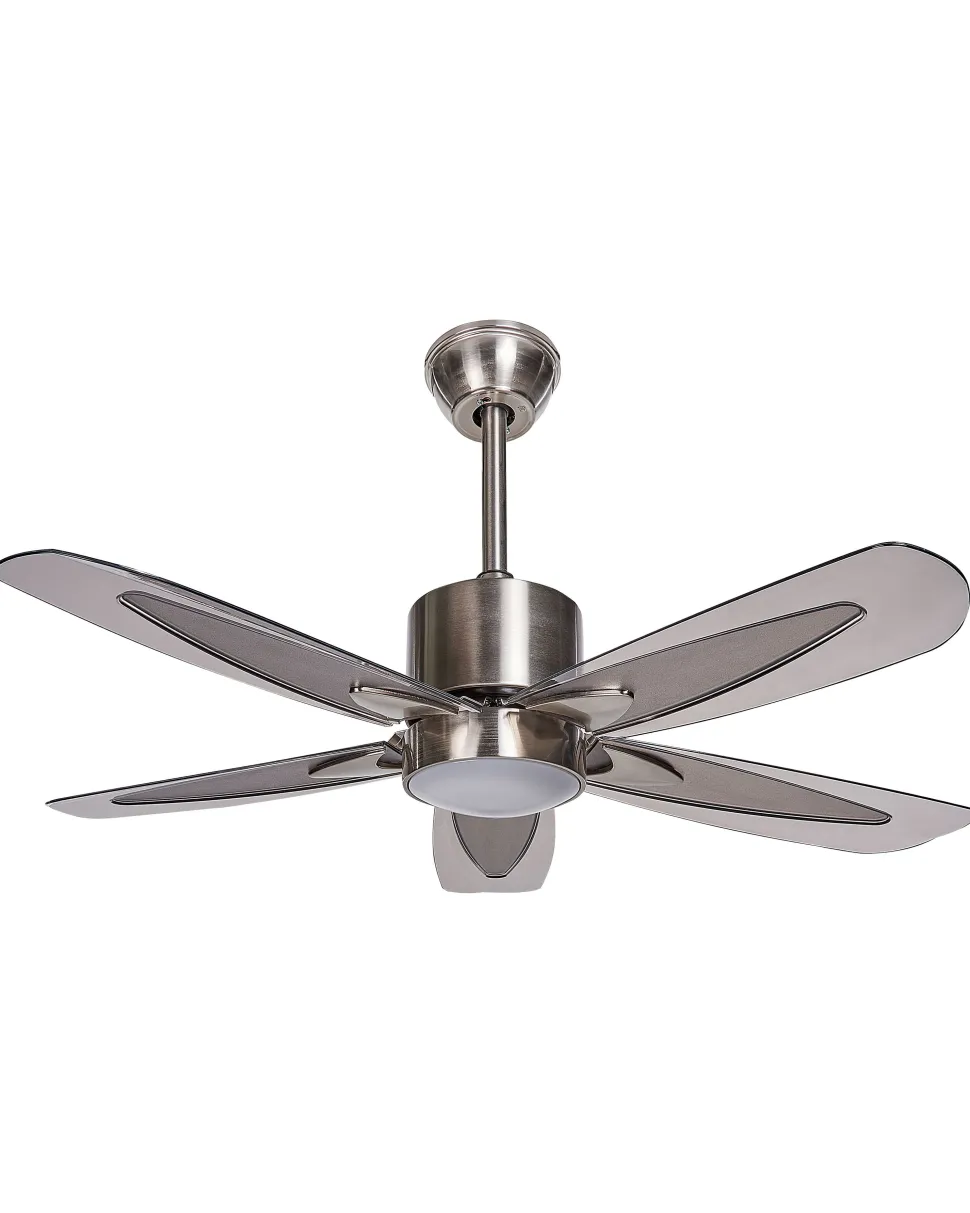 Ventoinha De Teto Prateada Com Iluminação Coyote