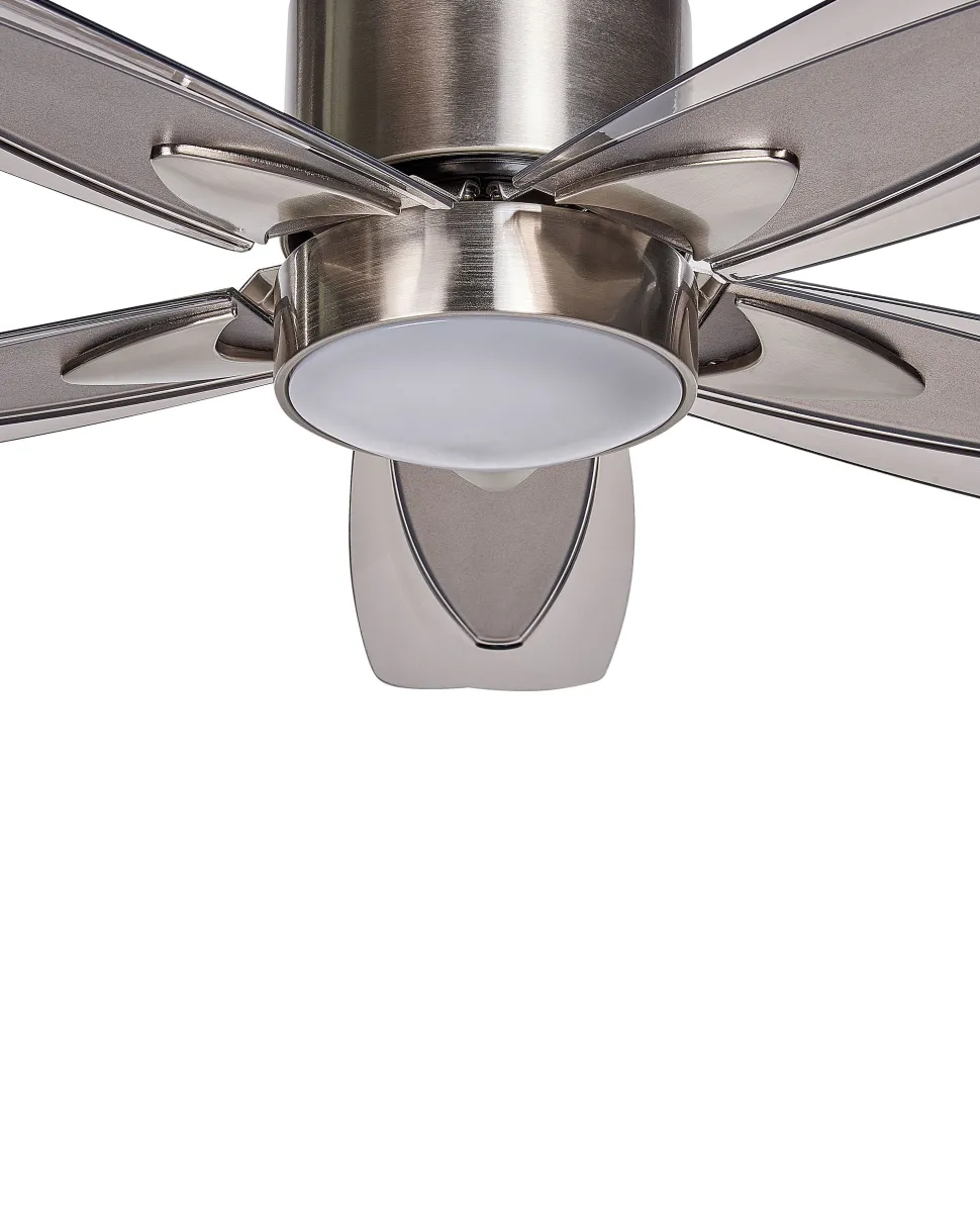 Ventoinha De Teto Prateada Com Iluminação Coyote