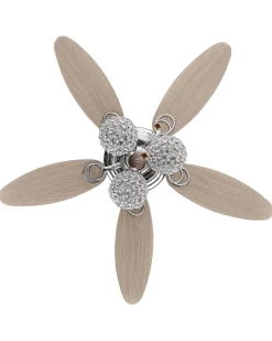 Ventoinha De Teto Prateada Com Luz Heilong