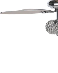 Ventoinha De Teto Prateada Com Luz Heilong