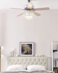 Ventoinha De Teto Prateada Com Luz Huai