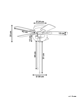 Ventoinha De Teto Prateada Com Luz Sirama