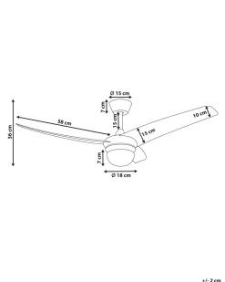 Ventoinha De Teto Preta Com Luz Led Jiboa