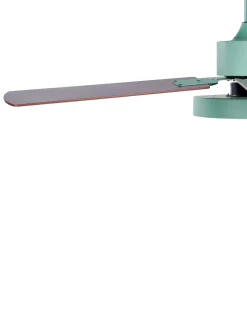 Ventoinha De Teto Verde E Castanha Clara Com Luz Hobble